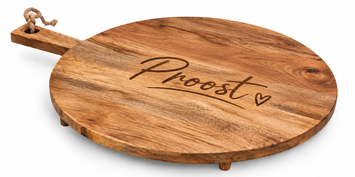 Ronde Houten Borrelplank – Gepersonaliseerd met Naam of Logo