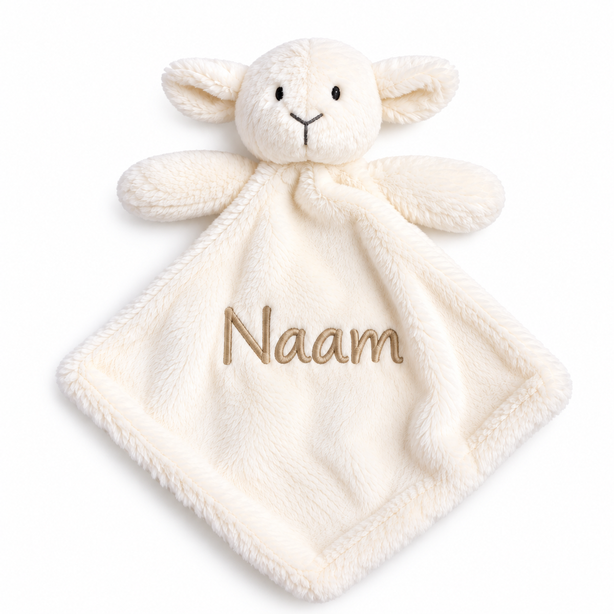 Knuffeldoekje Lammetje met Naam – Gepersonaliseerd