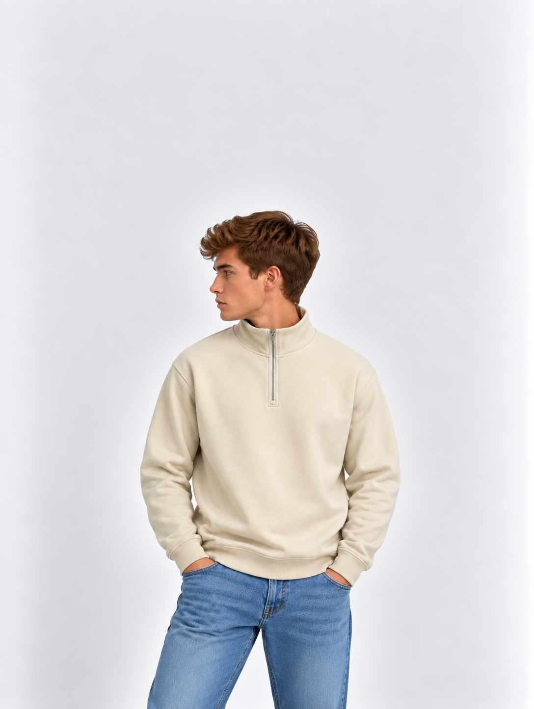 JACK & JONES Brody Sweat Half Zip – Unisex Sweater met Rits