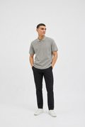 JACK & JONES August Zip Polo – Unisex Poloshirt met Rits