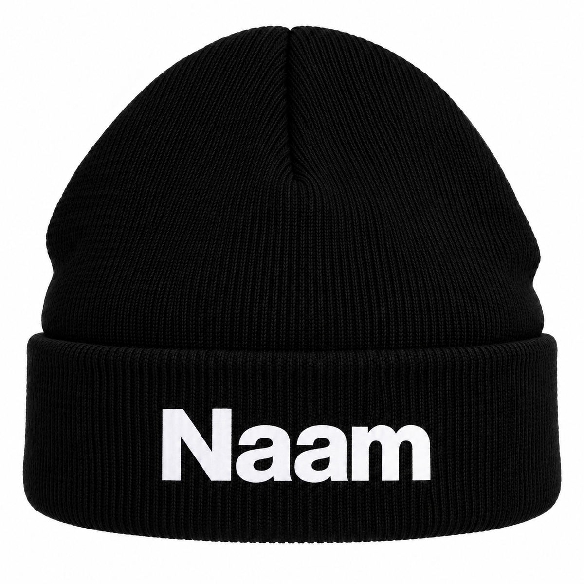 Zwarte muts met naam of logo – Bedrukt of geborduurd