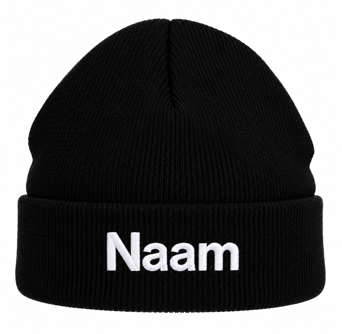 Zwarte muts met naam of logo – Bedrukt of geborduurd